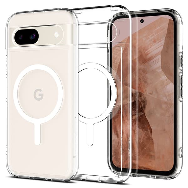 Spigen Google Pixel 8a Cover Ultra Hybrid Metal Ring MagFit Hvid