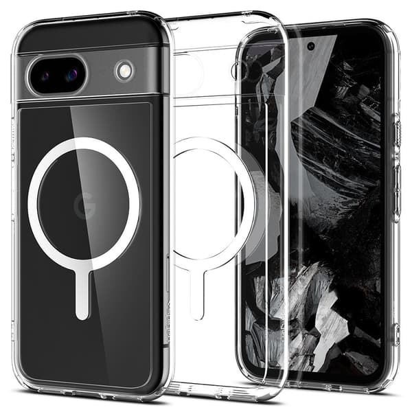 Spigen Google Pixel 8a Kuori Ultra Hybrid Metal Ring MagFit Valkoinen