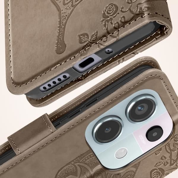 Mandala Butterfly Fodral för Redmi Note 13 Pro Wallet Armband Mörkbrun
