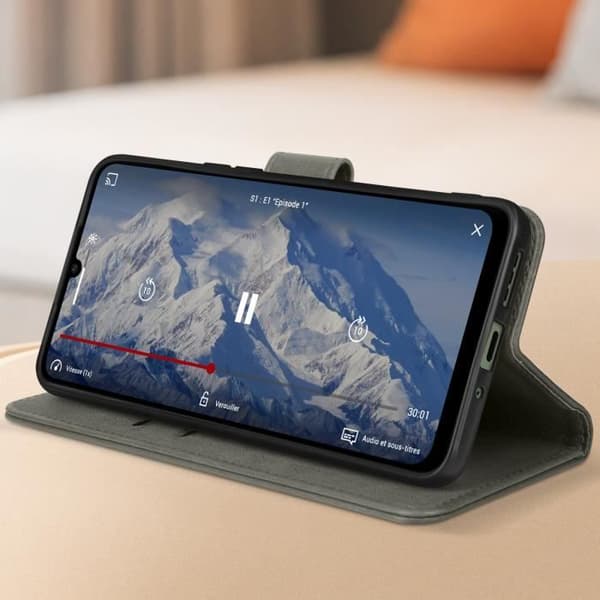 Fodral till Xiaomi Redmi 13C - AVIZAR - Plånbok och videostöd - Grå