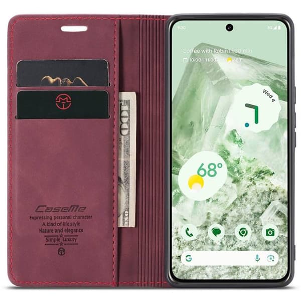 CaseMe FlipCase 013 Google Pixel 8a - Viininpunainen