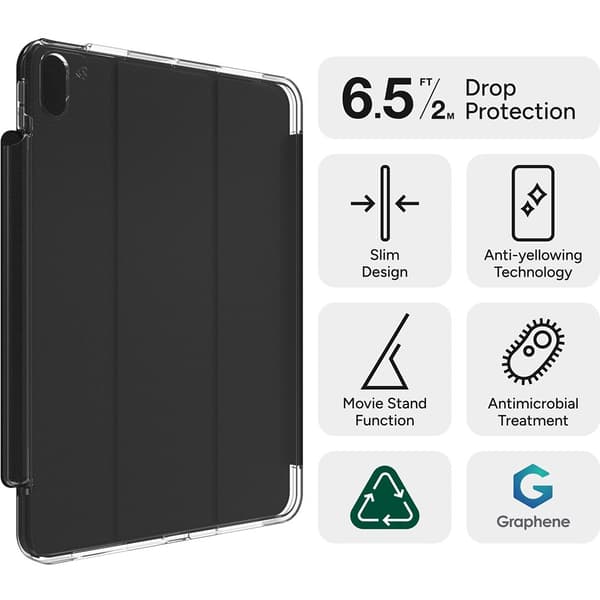 ZAGG iPad Air 11 (M2/M3) Kotelo Crystal Palace Folio Musta Läpinäkyvä