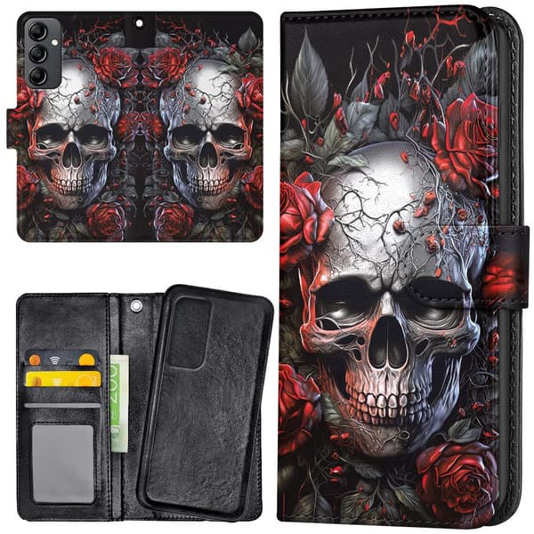 Samsung Galaxy S23 FE - Lompakkokotelo/Kuoret Skull Roses