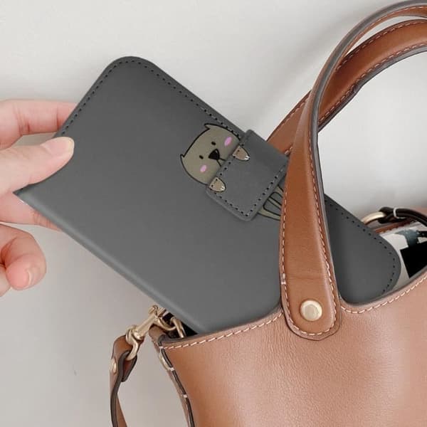 Otter-fodral för Samsung S23 Wallet Video Support Handledsrem mörkgrå