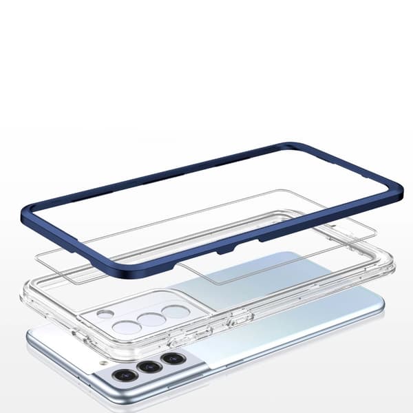 Clear 3in1 Case Skal Samsung Galaxy S22 - Transparent/Blå