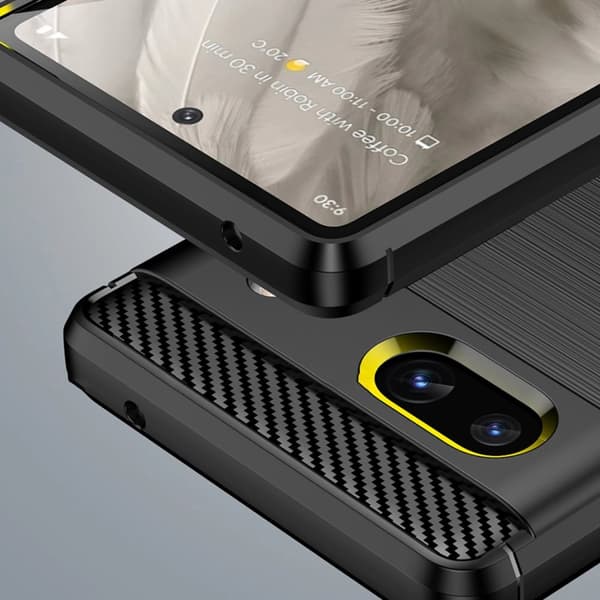 Carbon Cover Fleksibelt Cover Google Pixel 7a - Sort