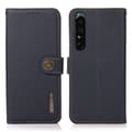 Pikkukuva 4 / 4: Lompakkokotelo 3-kortti nahkaa RFID Sony Xperia 1 VI - Sininen