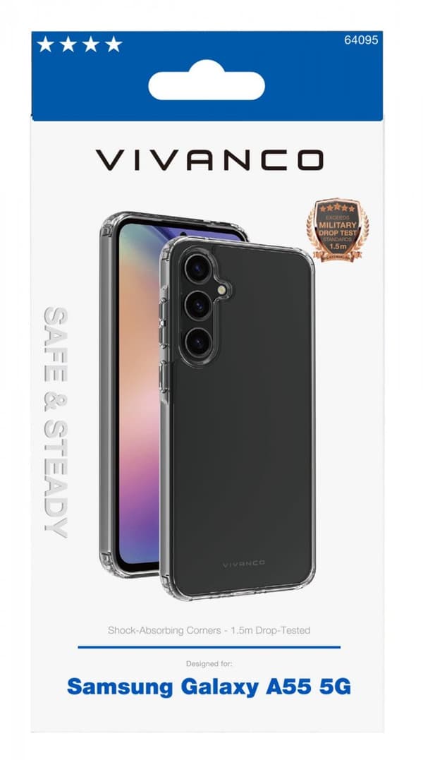 Vivanco Samsung Galaxy A55 Cover Safe & Steady Transparent