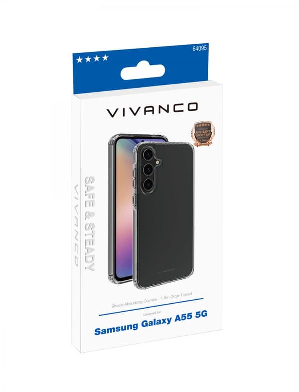 Vivanco Samsung Galaxy A55 Cover Safe & Steady Transparent