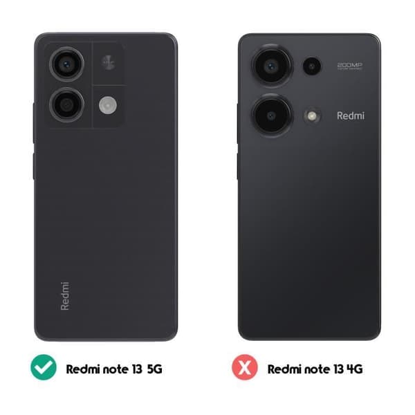 Fodral till Xiaomi Redmi Note 13 5G - AVIZAR - Metallringstödfunktion - Röd
