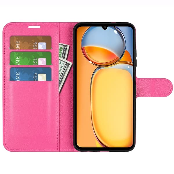 Xiaomi Redmi 13C 4G Fodral Litchi Läder Rosa