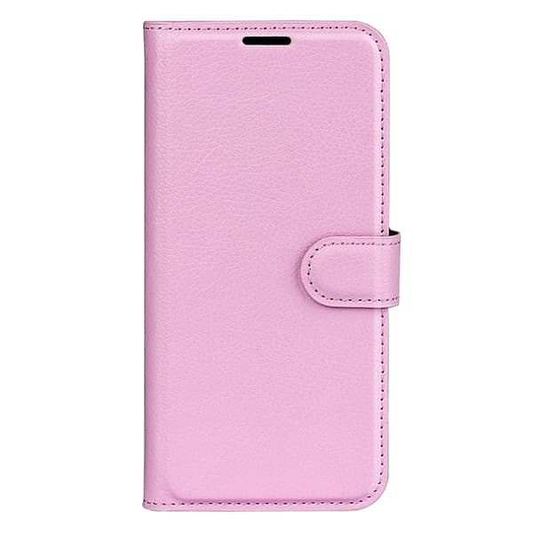 Samsung Galaxy A55 5G Fodral Litchi Läder Ljus Rosa