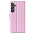 Miniatyrbild 6 av 6: Samsung Galaxy A55 5G Fodral Litchi Läder Ljus Rosa