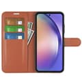 Miniatyrbild 2 av 6: Samsung Galaxy A55 5G Fodral Litchi Läder Brun