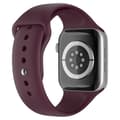 Miniatyrbild 1 av 5: Apple Watch 42/44/45/49 mm Silikon Armband (M/L) Vinröd