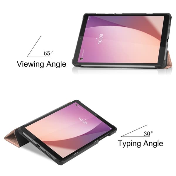 Lenovo Tab M8 (Gen 4) Fodral Tri-Fold Läder Roséguld