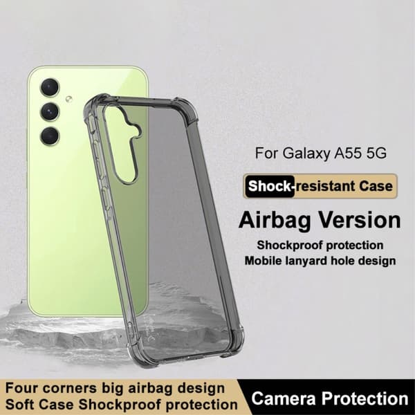 IMAK Galaxy A55 5G Skal Shockproof TPU Tonad Svart