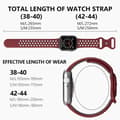 Miniatyrbild 4 av 7: Sportarmband Dual-Color Apple Watch 42/44/45/49 mm (M/L) Vinröd/Svart