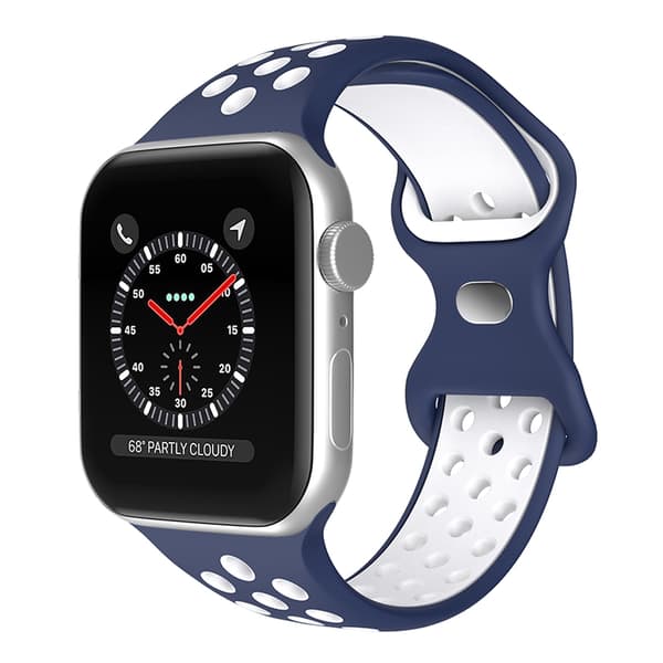 Sportarmband Dual-Color Apple Watch 41/40/38 mm (S/M) Blå/Vit