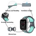 Miniatyrbild 5 av 6: Sportarmband Dual-Color Apple Watch 41/40/38 mm (S/M) Grå/Teal