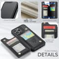 Miniatyrbild 6 av 6: CASEME iPhone 15 Pro Max Skal RFID Kickstand Plånbok Svart