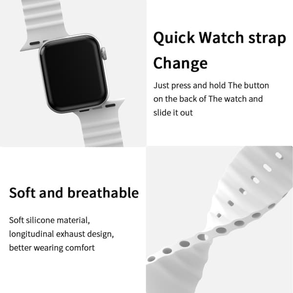 Apple Watch 41/40/38 mm Armband Ocean Wave Vit