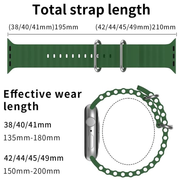 Apple Watch 41/40/38 mm Armband Ocean Wave Army Green