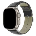 Miniatyrbild 2 av 6: Äkta Läder Armband Apple Watch 41/40/38 mm Svart
