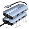 Miniatyrbild 3 av 6: 7in1 100W USB-C Dockningsstation VGA/USB-C/USB 3.0 Blå