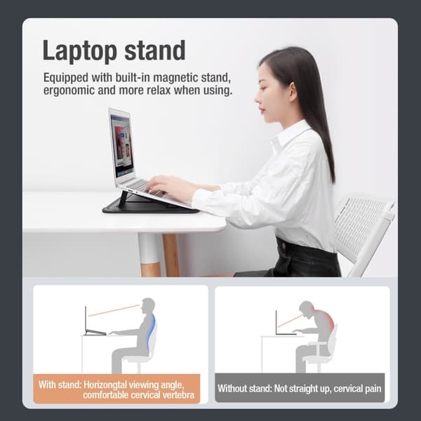 NILLKIN 15.6-16.1" PU-Läder Laptop Väska Med Ställ/Musmatta