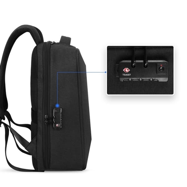 MARK RYDEN Lösenordslås Ryggsäck Med USB Svart