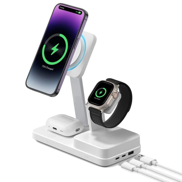 ESR 6in1 100W GaN Trådlös MagSafe Snabbladdare CyroBoost Vit