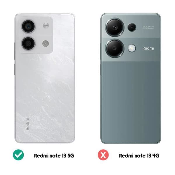 Fodral till Xiaomi Redmi Note 13 5G - AVIZAR - Soft-touch Anti-fingeravtryck Svart - Stötsäker och anti-repskydd