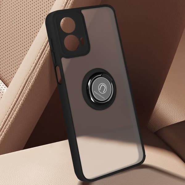 Fodral till Motorola Moto G34 - AVIZAR - Video Support Ring Svart - Stel - Syntet - Blandat