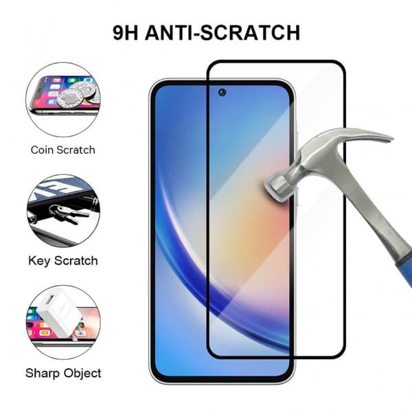 Samsung A55 5G FullFrame 0,26 mm 2,5D 9H hærdet glas