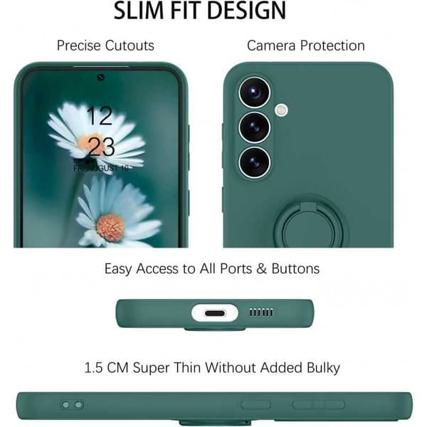 Samsung A25 5G stødsikkert cover med ringholder CamShield - Grøn
