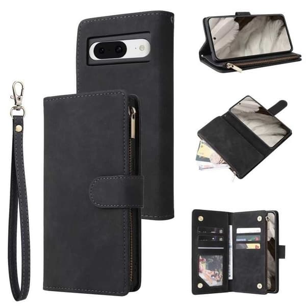 Google Pixel 8a multifunktionelt pung etui Lynlås 8-lomme