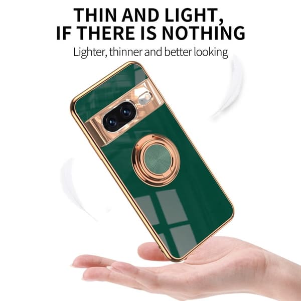 Google Pixel 8a Elegant & Stöttåligt Skal med Ringhållare Flawless - Svart