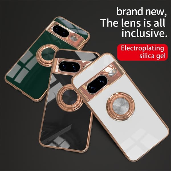 Google Pixel 8a Elegant & Stöttåligt Skal med Ringhållare Flawless - Svart