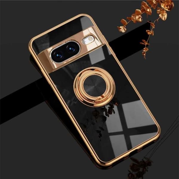 Google Pixel 8a Elegant & Stöttåligt Skal med Ringhållare Flawless - Svart