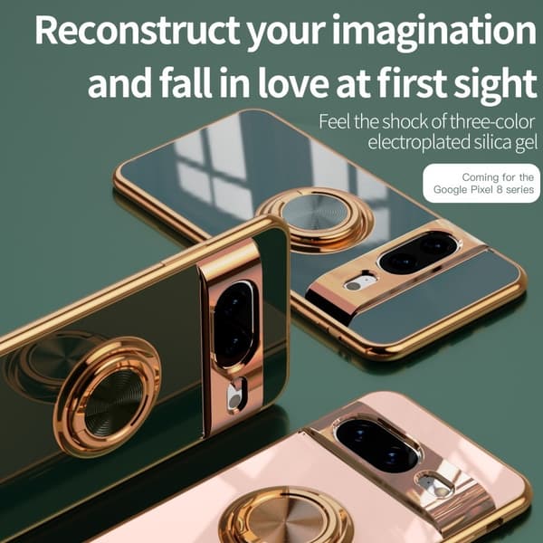 Google Pixel 8a Elegant & Stöttåligt Skal med Ringhållare Flawless - Mørkegrøn