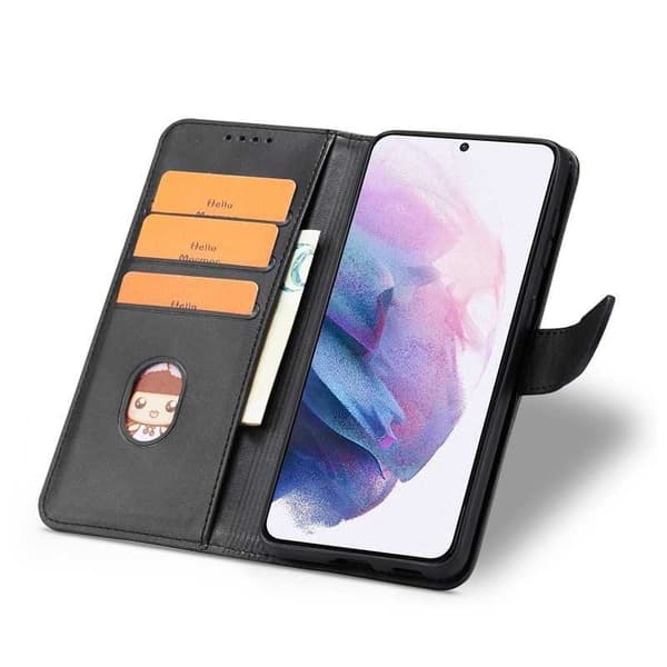 Redmi A3 Pung Etui PU Læder 4 RUMMER - Sort
