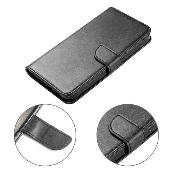 Redmi A3 Pung Etui PU Læder 4 RUMMER - Sort