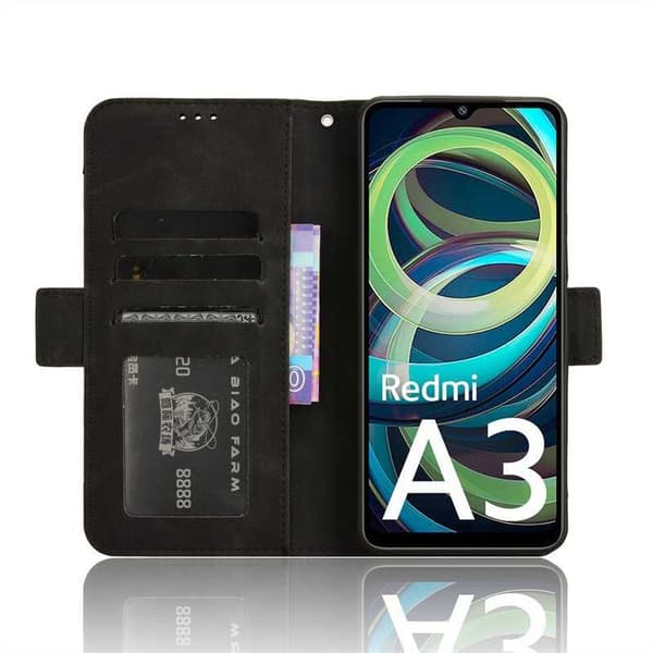 Redmi A3 pung etui PU læder 6-LOMMES Winston V3