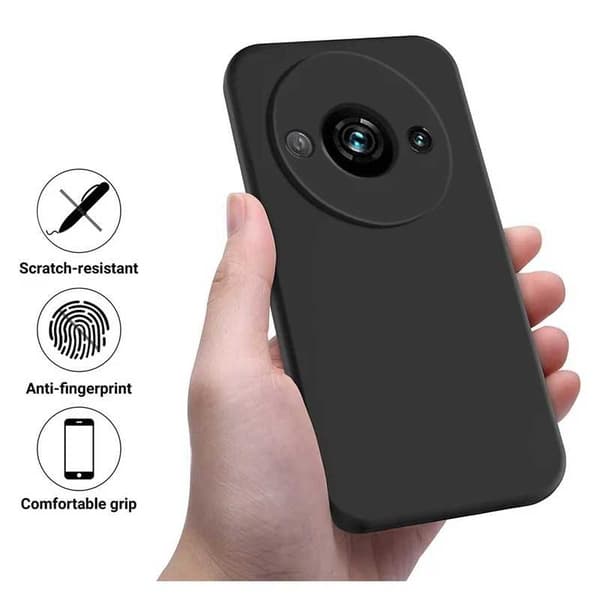 Redmi A3 gummibelagt mat sort silikonecover