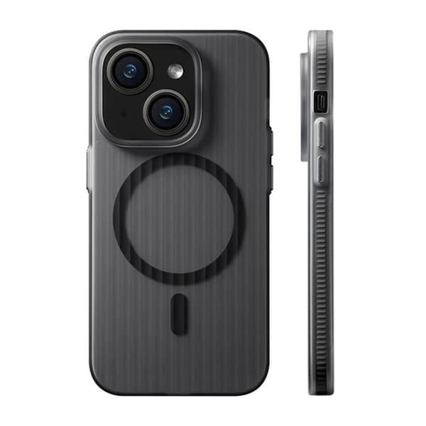 iPhone 15 Mobilskal Korrugerad Anti-Halk - Svart