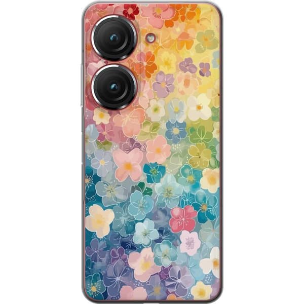 Asus Zenfone 9 Läpinäkyvä kuori Pienet kukat
