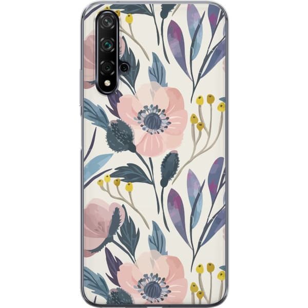 Huawei nova 5T Gjennomsiktig deksel Blomsterlykke