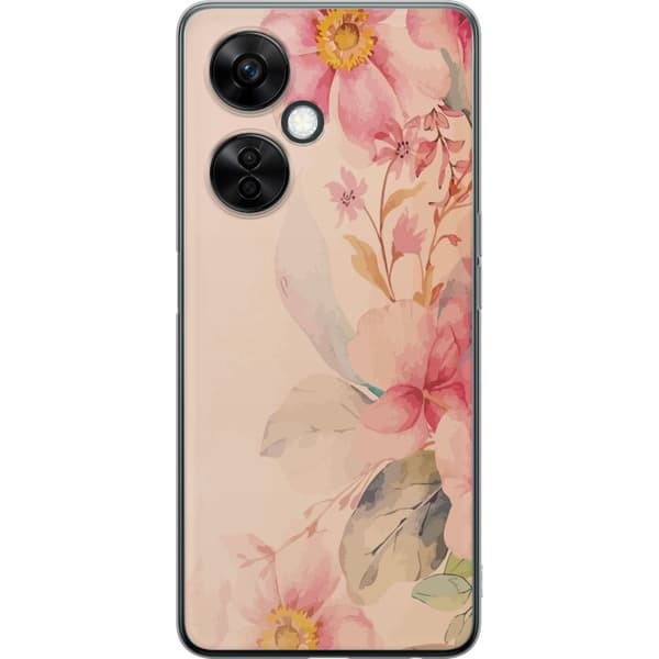 OnePlus Nord CE 3 Lite Läpinäkyvä kuori Värikkäät Kukat