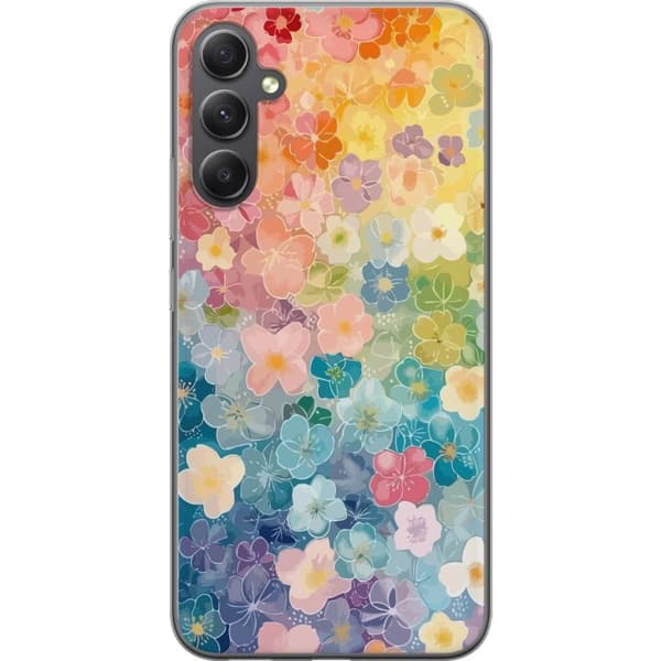 Samsung Galaxy S23 FE Läpinäkyvä kuori Pienet kukat